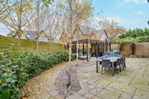 terrace garden with BBQ area in a house for sale in Willaston