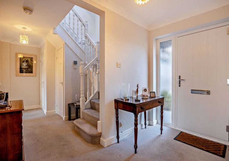 the hallway in a modern detached house for sale with Rickitt Partnership estate agency